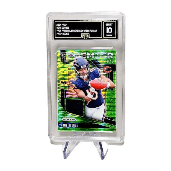 ROME ODUNZE RC Premier Jerseys Pulsar GEM MINT 10 Green Neon Prizm 2024 CHICAGO! - Picture 1 of 5